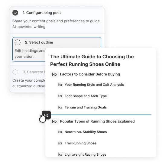 Build an outline that matches shopper intent